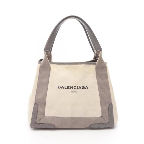 Balenciaga Navy Cabas S Tote Bag, Canvas and Leather, Women's, Ivory/Gray, 33... - Picture 1 of 11